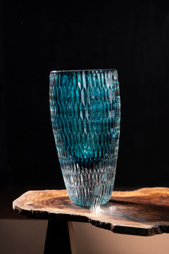 Ocean Haze Textured Glass Vase- Large
