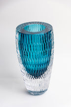 Ocean Haze Textured Glass Vase- Large