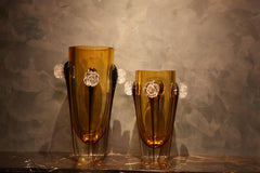 Honey Petalé Handblown Glass Vase - Tall