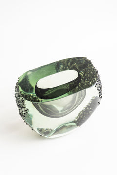 Smoke Core Textured Glass Vase