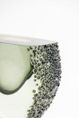 Smoke Core Textured Glass Vase