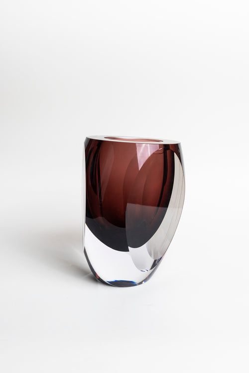 Burnt Ember Ombre Glass Vase - Small