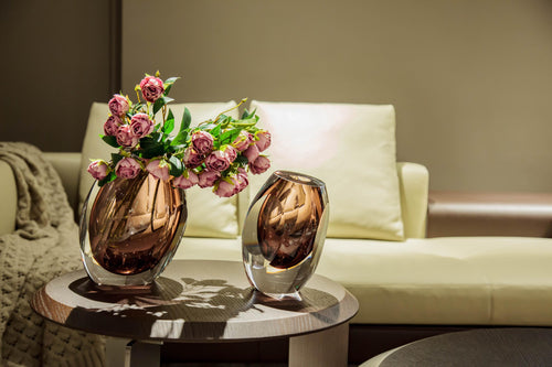 Burnt Ember Ombre Glass Vase - Large