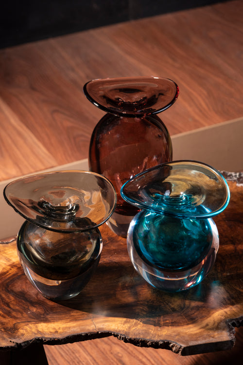 Aqua Elegance Teal Glass Vase