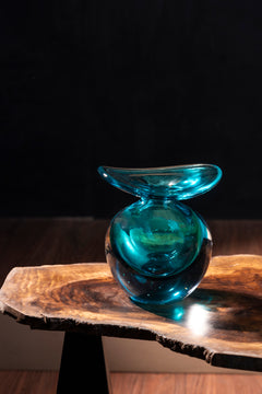 Aqua Elegance Teal Glass Vase