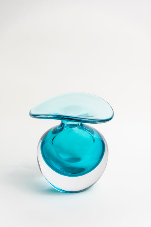 Aqua Elegance Teal Glass Vase