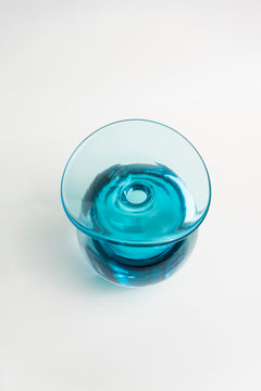 Aqua Elegance Teal Glass Vase