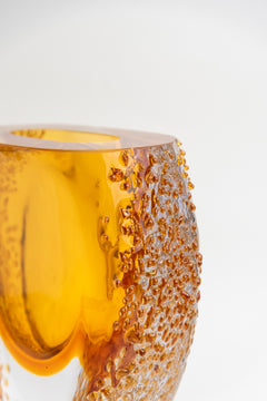 Golden Core Textured Glass Vase