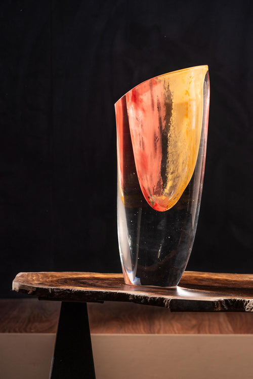 Sunflare Slant Glass Vase