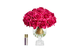 Versailles Rose Bouquet - Magenta With Gold Badge