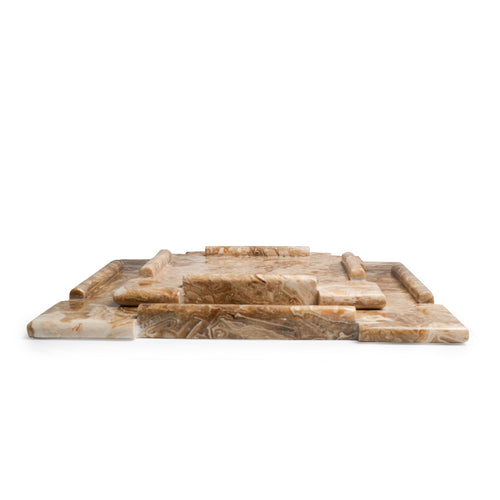 Caramel Vein Marble Tray - Large