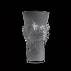 Frosted Equestrian Glass Vase