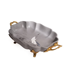 Hand-Painted Heron Heritage Serving Bowl