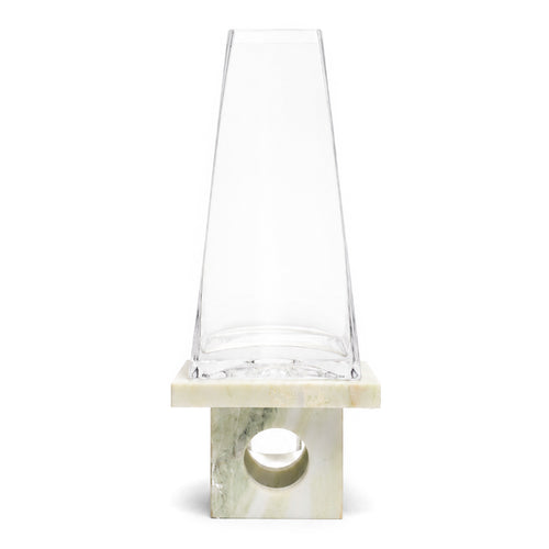Emerald Pedestal Marble Glass Vase