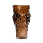 Equestrian Amber Glass Vase