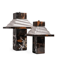 Noir Vein Marble Lamp - Medium