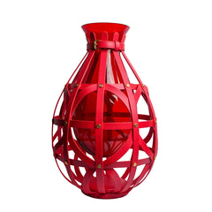 Crimson Harness Sculptural Vase