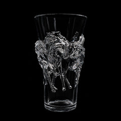 Equestrian Crystal Glass Vase