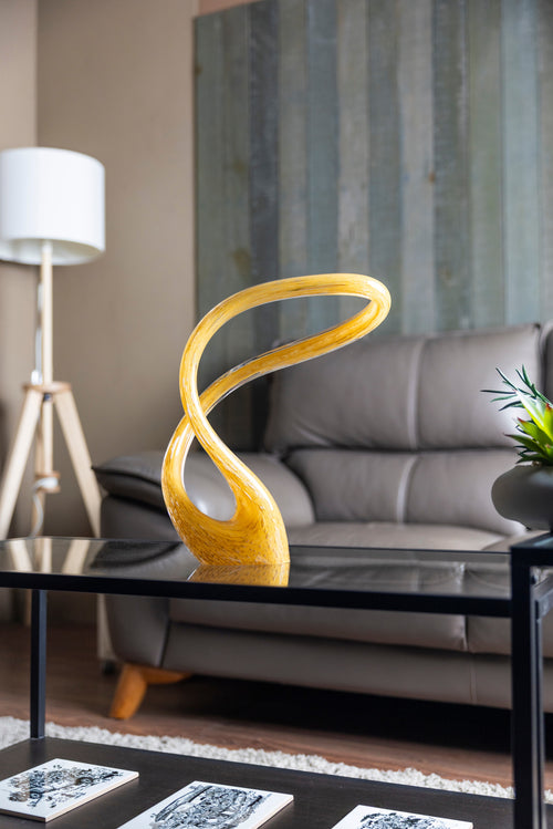 Golden Whirl Handblown Glass