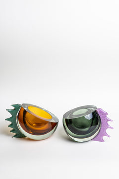 Midnight Amethyst Sculptural Glass Vase