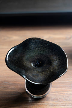 Onyx Bloom Handblown Glass Vase - Small