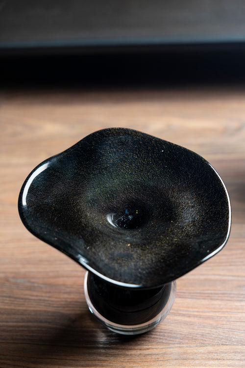 Onyx Bloom Handblown Glass Vase - Small