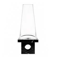 Noir Pedestal Marble Glass Vase