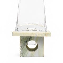 Emerald Pedestal Marble Glass Vase