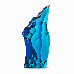 Azure Flame Crystal Glass Sculpture