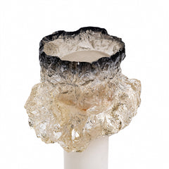 Sculptural Crystal & Marble Candle Holders – Set of 2