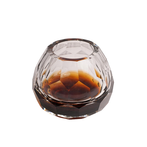 Amber Prism Glass Vase