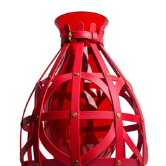 Crimson Harness Sculptural Vase