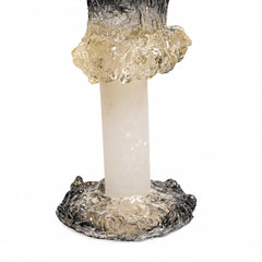 Sculptural Crystal & Marble Candle Holders – Set of 2
