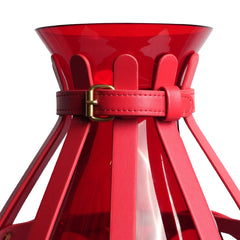 Crimson Harness Sculptural Vase