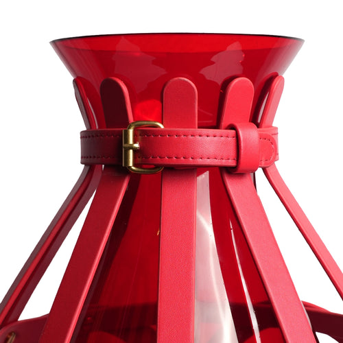 Crimson Harness Sculptural Vase