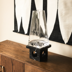 Noir Pedestal Marble Glass Vase