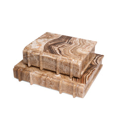 Caramel Stone Decorative Marble Book – Set of 2