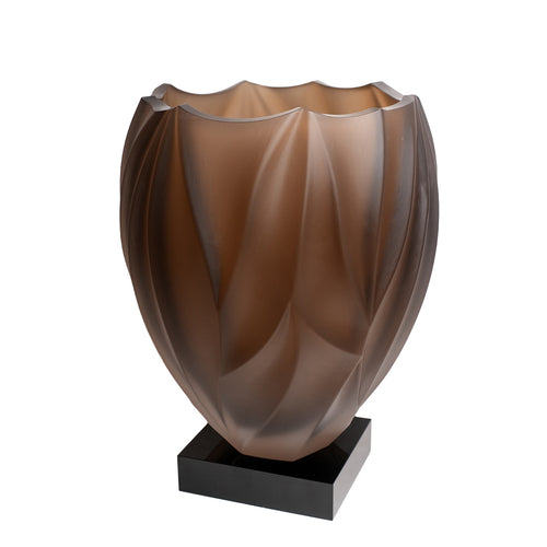 Amber Petal Sculptural Vase