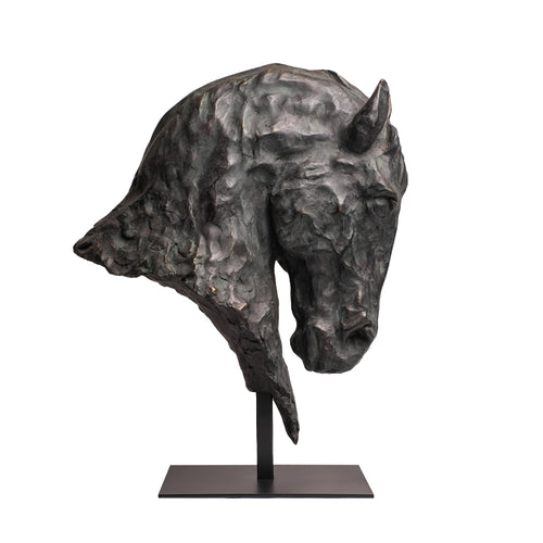 Majestic Obsidian Horse Sculpture