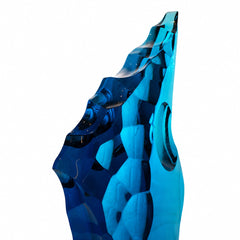 Azure Flame Crystal Glass Sculpture