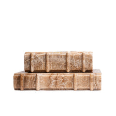 Caramel Stone Decorative Marble Book – Set of 2