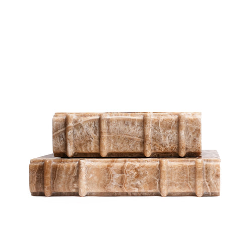 Caramel Stone Decorative Marble Book – Set of 2