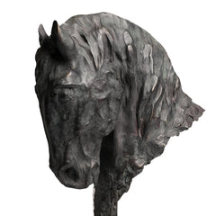 Majestic Obsidian Horse Sculpture