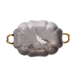 Hand-Painted Heron Heritage Serving Bowl