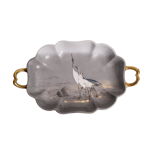 Hand-Painted Heron Heritage Serving Bowl