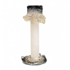Sculptural Crystal & Marble Candle Holders – Set of 2