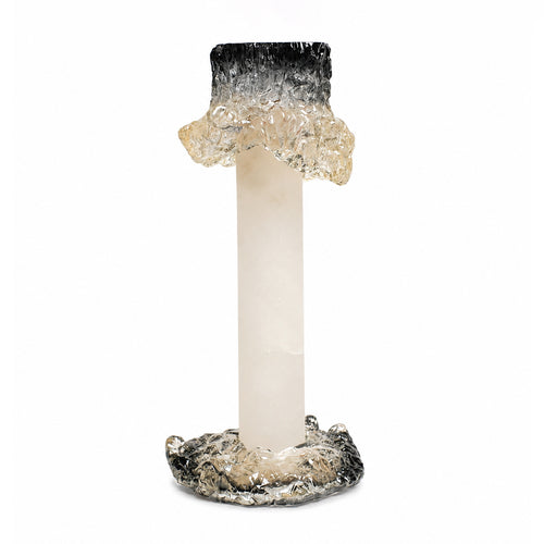 Sculptural Crystal & Marble Candle Holders – Set of 2