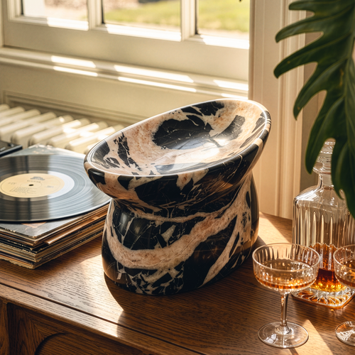 Noir Blush Sculptural Marble Bowl