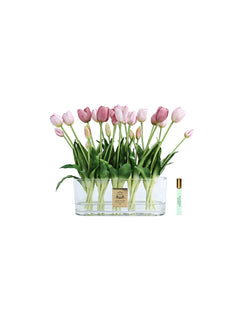Blush Tulip Glass Arrangement