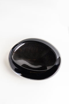 Obsidian Flare Oval Glass Bowl
